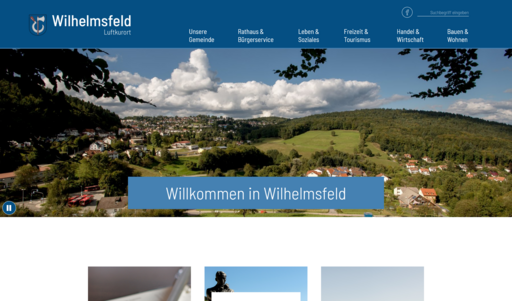 Startseite von der Homepage